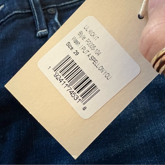 MOTHER Lil Kick It High Waist Straight Leg Jeans In I put A Spell On You Size 29 - Picture 5 of 11